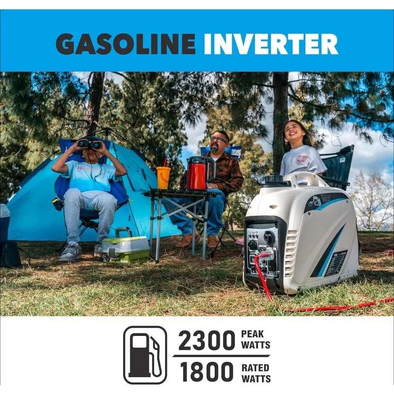 Pulsar PG2300iS Generatore inverter portatile super silenzioso a gas da 2,300 W con presa USB e capacità parallela, conforme CARB