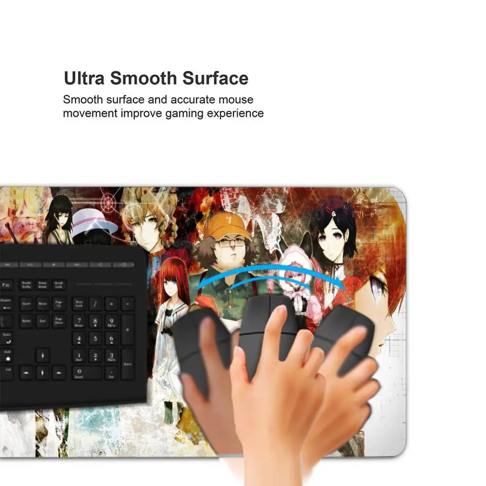 Anime Steins Gate Mouse Pad Abstraction Art Game Mousepad Gamer Computer Accessories Large Gaming Mouse Mat Non-Slip Desk Mat