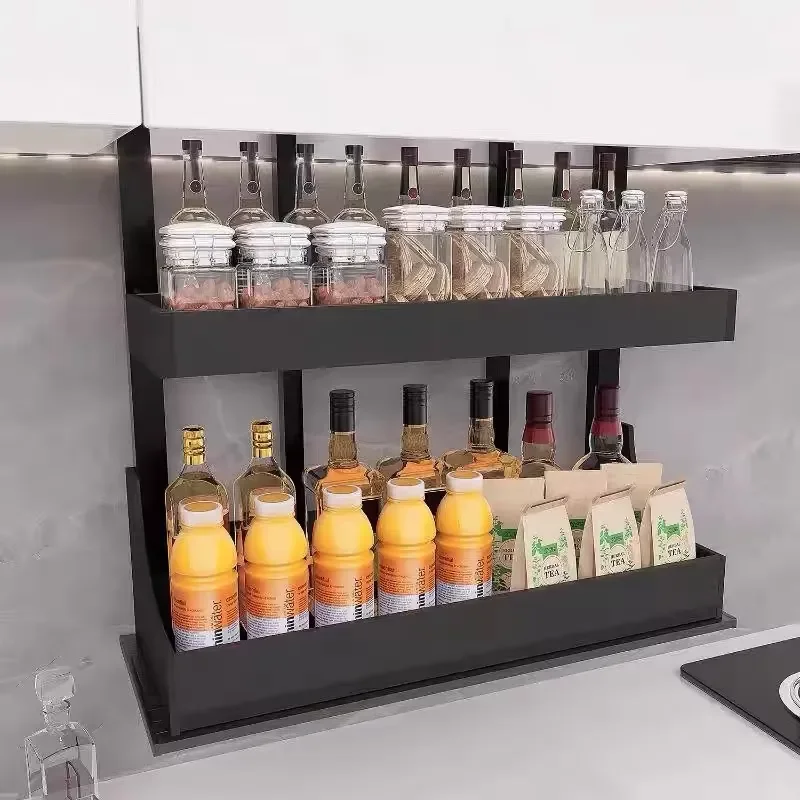 Lift Drop Motorized Elevator Hardware Smart Intelligent Tall Storage Kitchen Pull Down Electric Lifting Base Wall Cabinet
