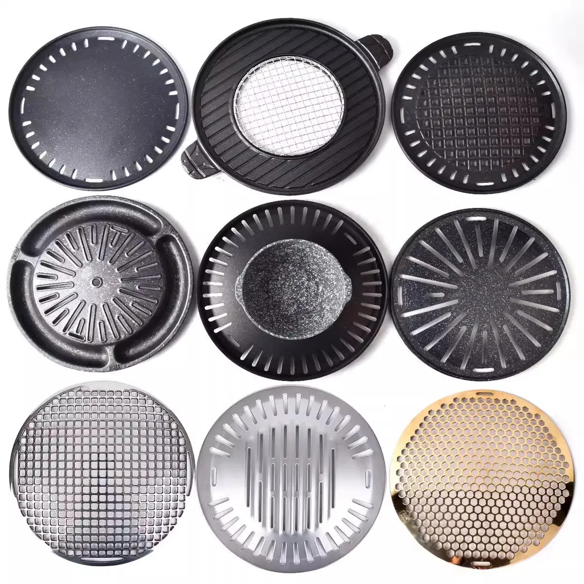 

Aluminum Alloy Barbecue Pan 33cm Multi-purpose Frying Pan Soup Pot Round Baking Pan Stainless Steel Bbq Bet P01005-1A/B