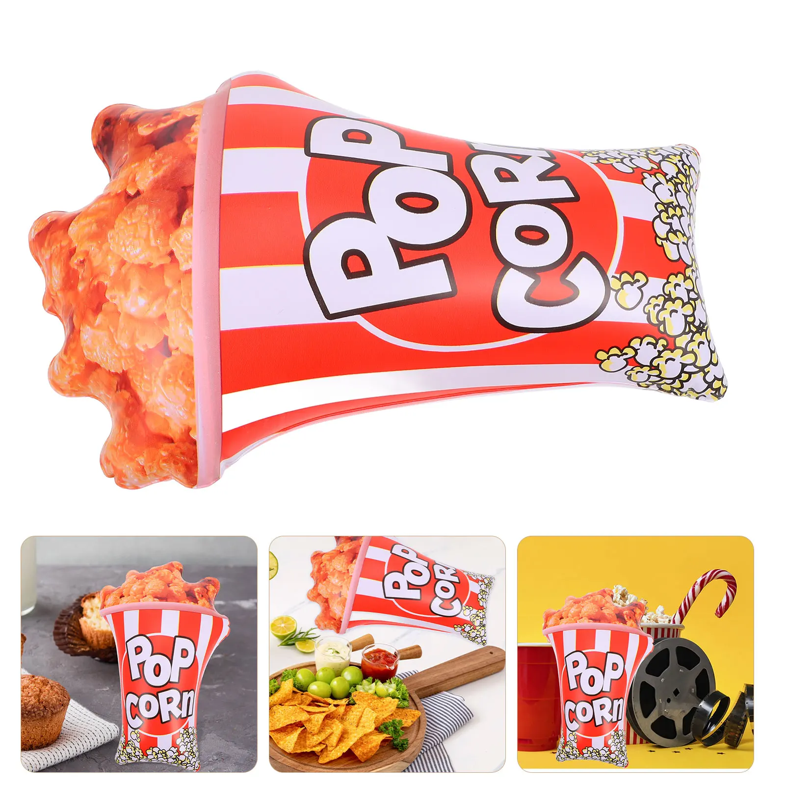 

3pcs Inflatable Popcorn Decorations Giant Balloons Movie Night Carnival Party Props Reusable Photo Booth Accessories Birthday