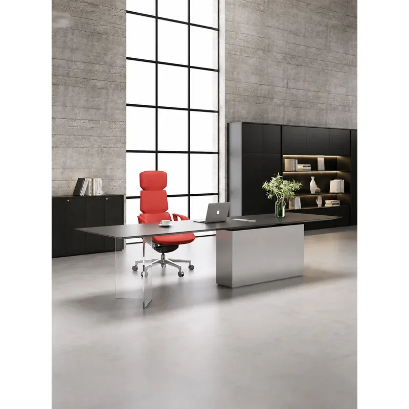 Premium Smart Lifting Executive Desk Modern Simple Office Table with Chair Combination for President Manager Workplace