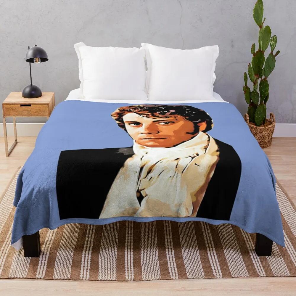 Mr Darcy, Pride and Prejudice Art Print Cartoon Effect Throw Blanket Soft Plaid funny gift Softest Blankets