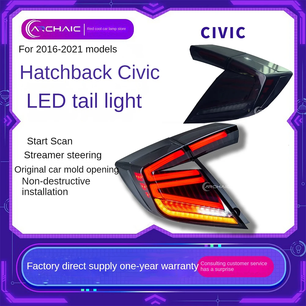 For The two door Civic LED car taillight assembly is suitable for Honda Civic Type-R from 2016 to 2021