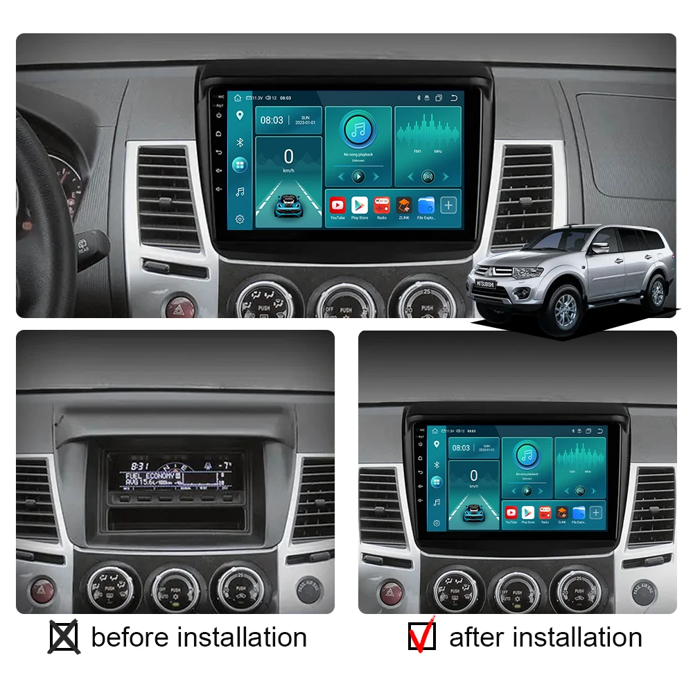 Android 14 Carplay For Mitsubishi Pajero Sport 2 L200 Triton 2008 -2016 Car Radio Multimedia GPS Navigation Stereo 2din Headunit