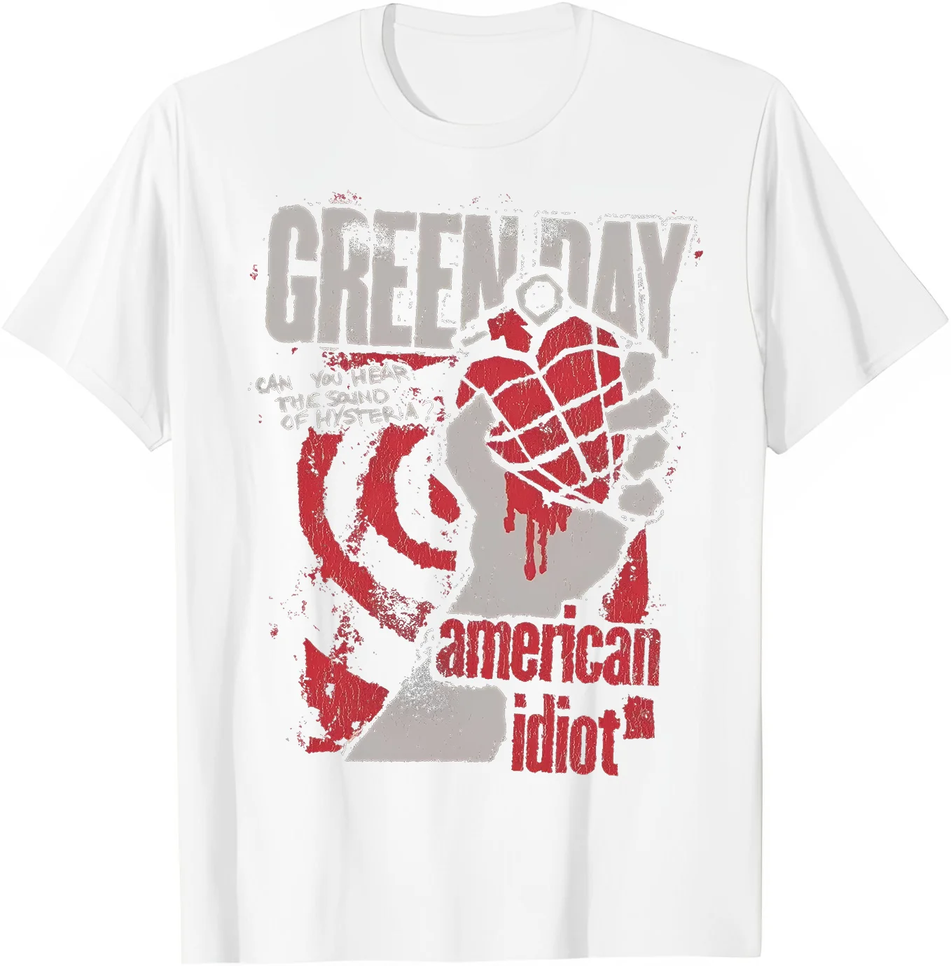 تي شيرت Green Day للرجال American Idiot Hysteria باللون الأسود |   بضائع مرخصة رسميًا