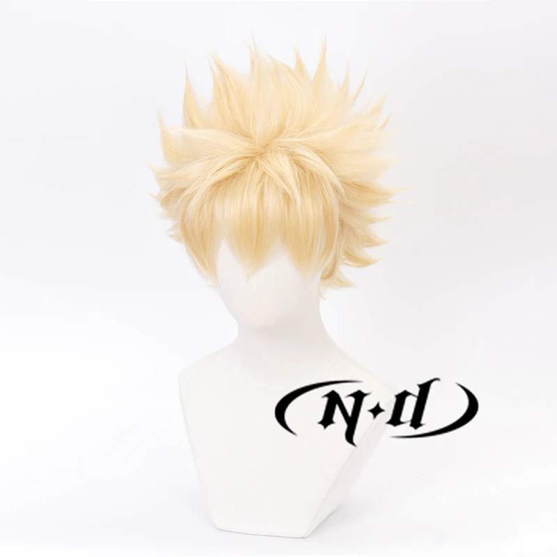 Pelucas de Cosplay ND Katsuki Bakugo, peluca My Hero Academia, pelucas de pelo de Cosplay de Anime para Comic Con Coser, sintético resistente al calor
