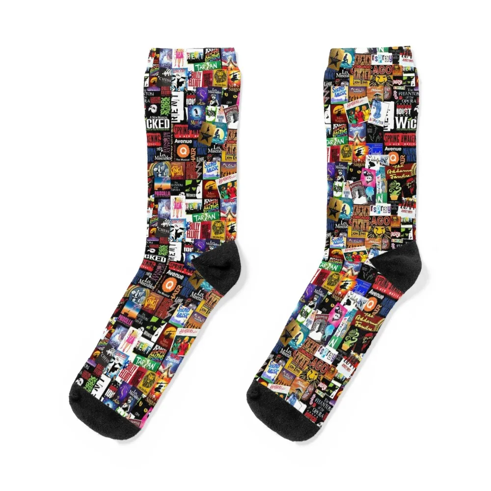 

Musicals Collage II Original Socks funny gifts Crossfit hiking FASHION Men's Socks Luxury Women's