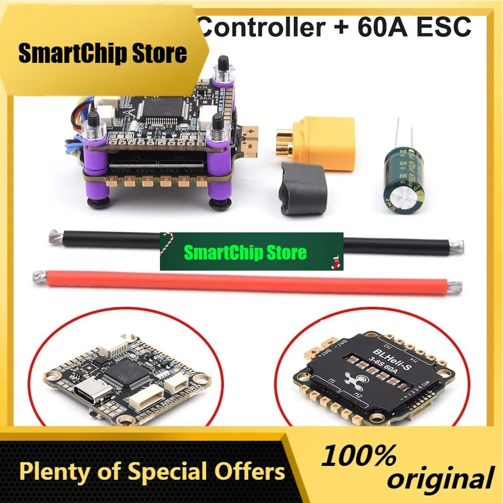 SmCpF405 F405HD / F7 F722 Flight Controller / F4 V3S Plus FC + 60A 4in1 BLheli_S ESC Stacks 30.5*30.5mm For RC FPV Racer Drone