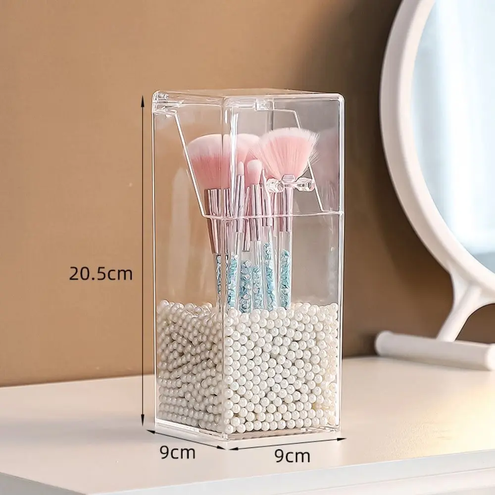Acrylic Makeup Brush Holder Transparent Multi-Functional Makeup Brush Storage Bucket Clear Beauty Brush Container Vanity Table