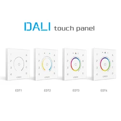 Painel de toque Interruptor de parede para luz LED, Duplo Grupo Push Switch para Bus Supply Power, 86 Estilo, Regulável, RGB, RGBW, DIM, CCT