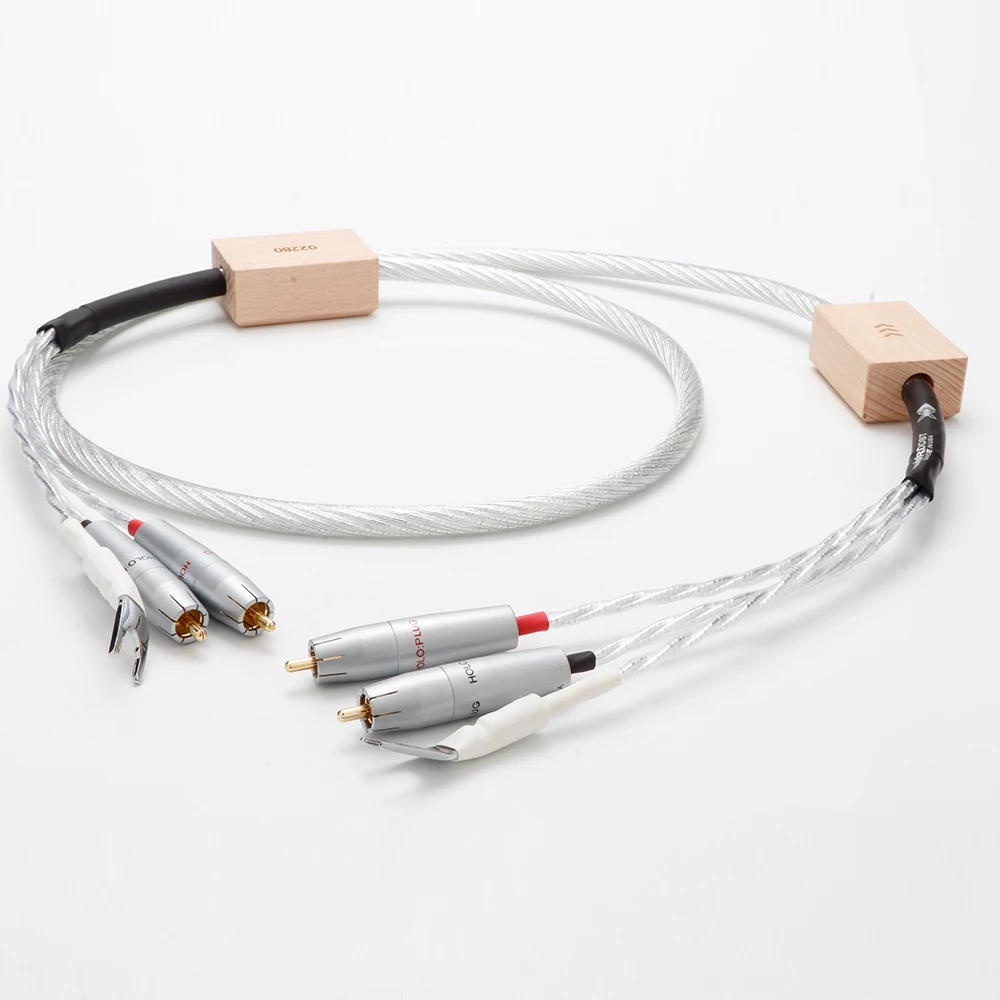 

Nordost Odin 2 HiFi Audio Phono Tonearm Cable Silver Plated 2RCA Cable with Ground Wire LP Vinyl Chassis Record Player Amplifier