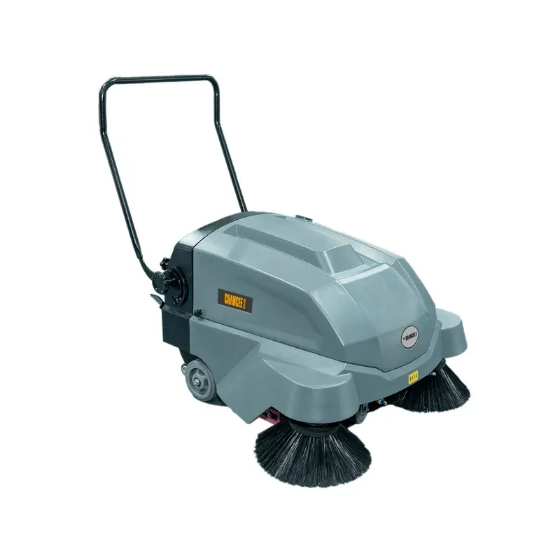 New Type Mini Electric Hand Push Walk Behind Floor Sweeper Double Brush Road Street Sweeper For Warehouse