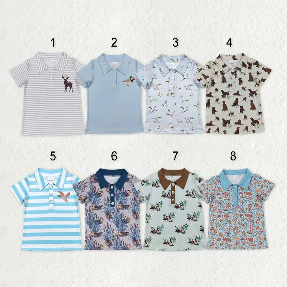 

z98-18 BT1105 Wholesale Summer toddler kids clothes boys Matching button short-sleeved top Boutique baby boy clothes