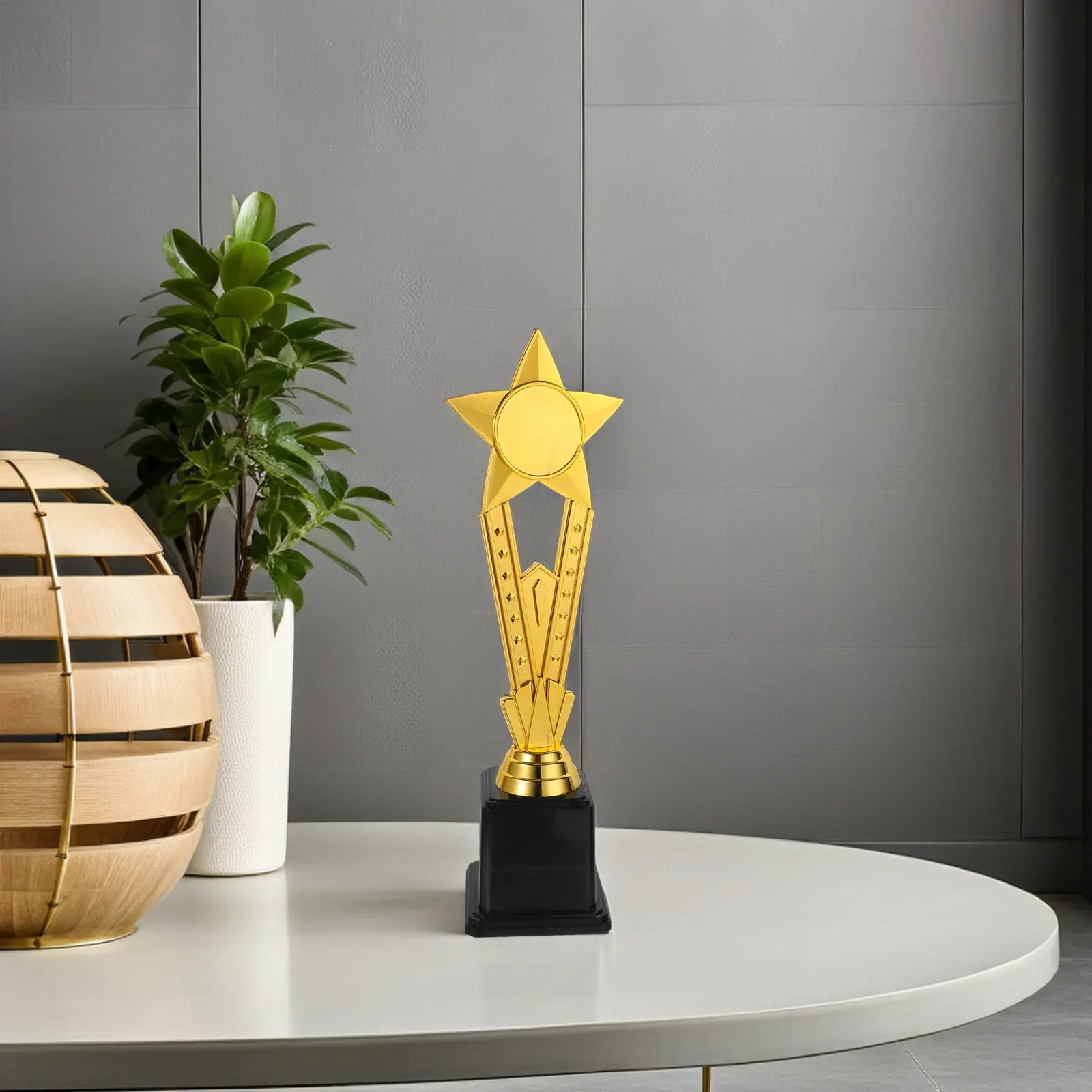 Plastic Gold Star Trophy Small Sports Trophy Cup Easy Maintenance Youth Football Soccer Awards Kindergarten Graduation Team view 2