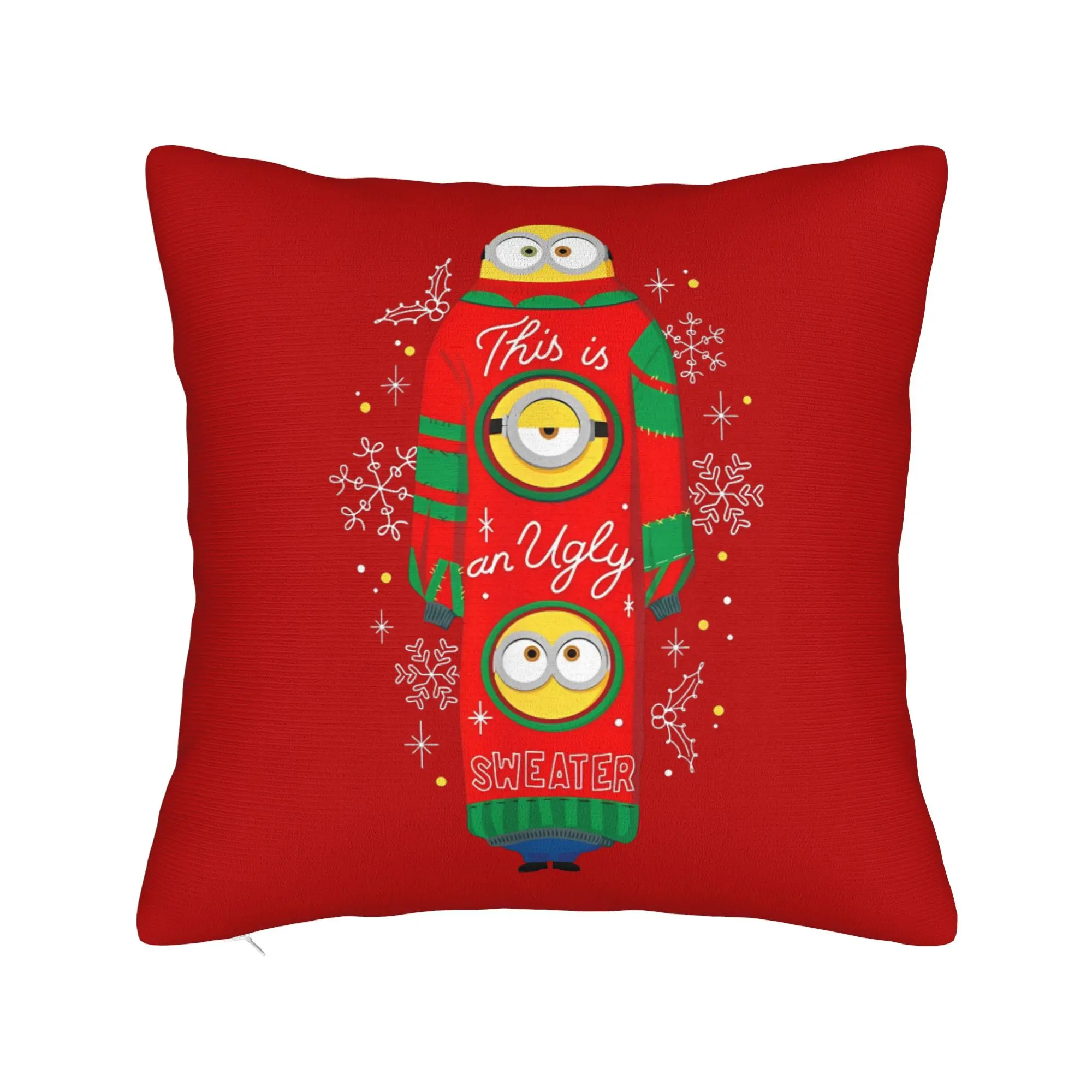 Cartoon M-Minions Christmas Pillowcase Soft Polyester Cushion Cover Gift  Throw Pillow Case Cover Home Zippered 40*40cm