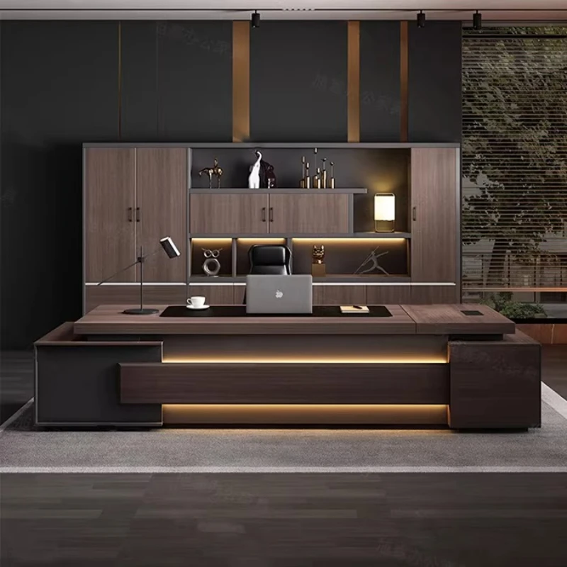 *modern Luxury Office Desk Made of Triamine Board Material (paint Free) with Strong Wear Resistance Suitable for The CEO's Offic