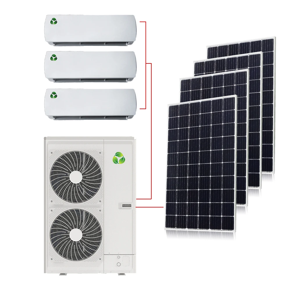 Solar Cooling 4HP 36000BTU Ductless Multi 9k Zones Mini Split Solar Energy Air Conditioner 4 Zones