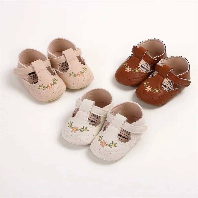 

Suefunskry Baby Girl Princess Shoes with Socks Able Floral Pattern Non-Slip First Walking Soft Sole Shoes