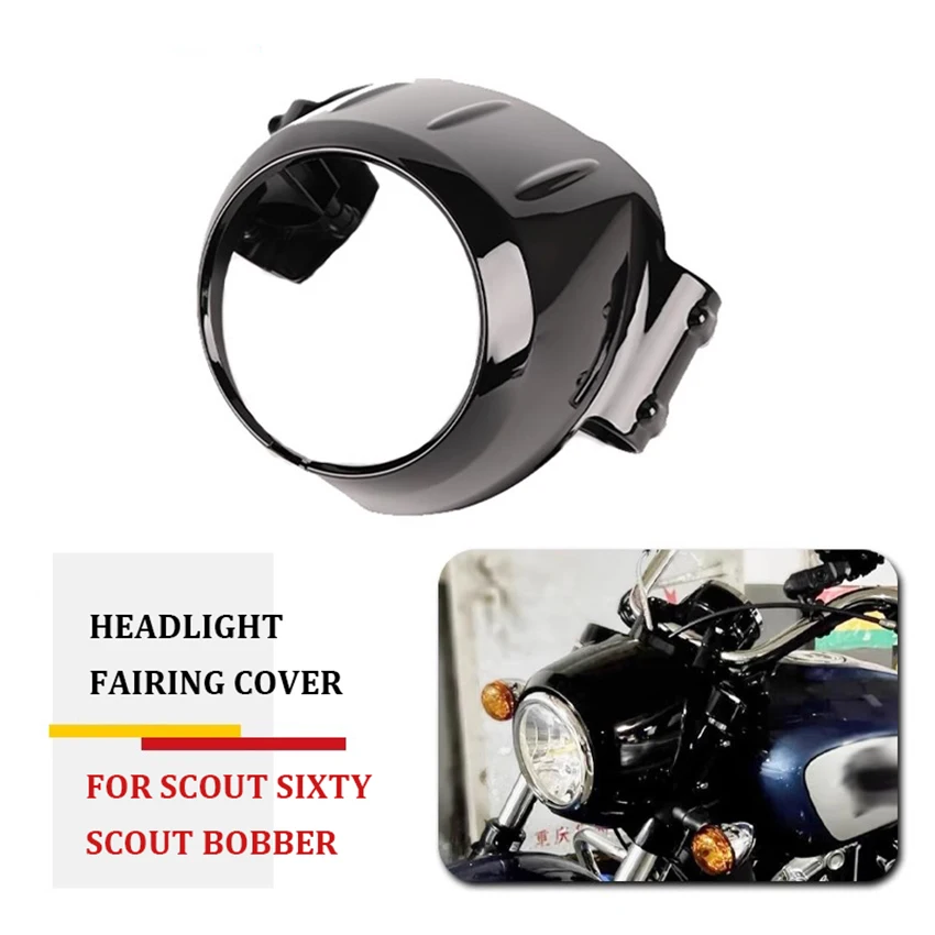 

ABS Front Headlight Fairing Protective Cover For Indian Scout Sixty Bobber Black Headlamp Shroud Motorcycle Accessories