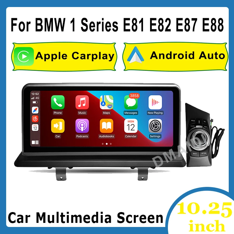 

For BMW 1 Series E81 E82 E87 E88 10.25inch Wireless CarPlay Android Auto Car Multimedia Head Unit Rear Camera Touch Screen