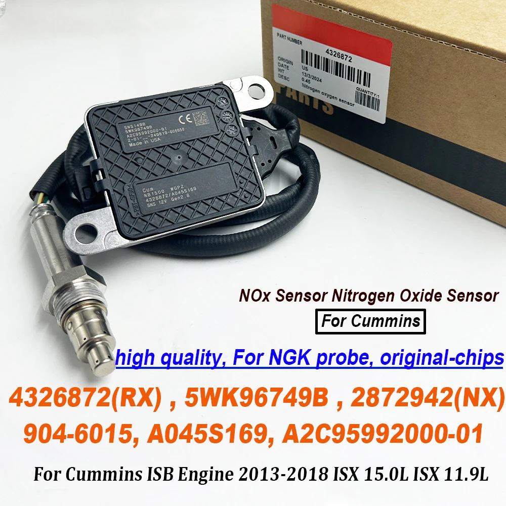 4326872 5WK96749 5WK96749B For NGK Probe Nitrogen Oxide Nox Sensor For Cummins 904-6015 A2C95992000-01 2872942NX A045S169