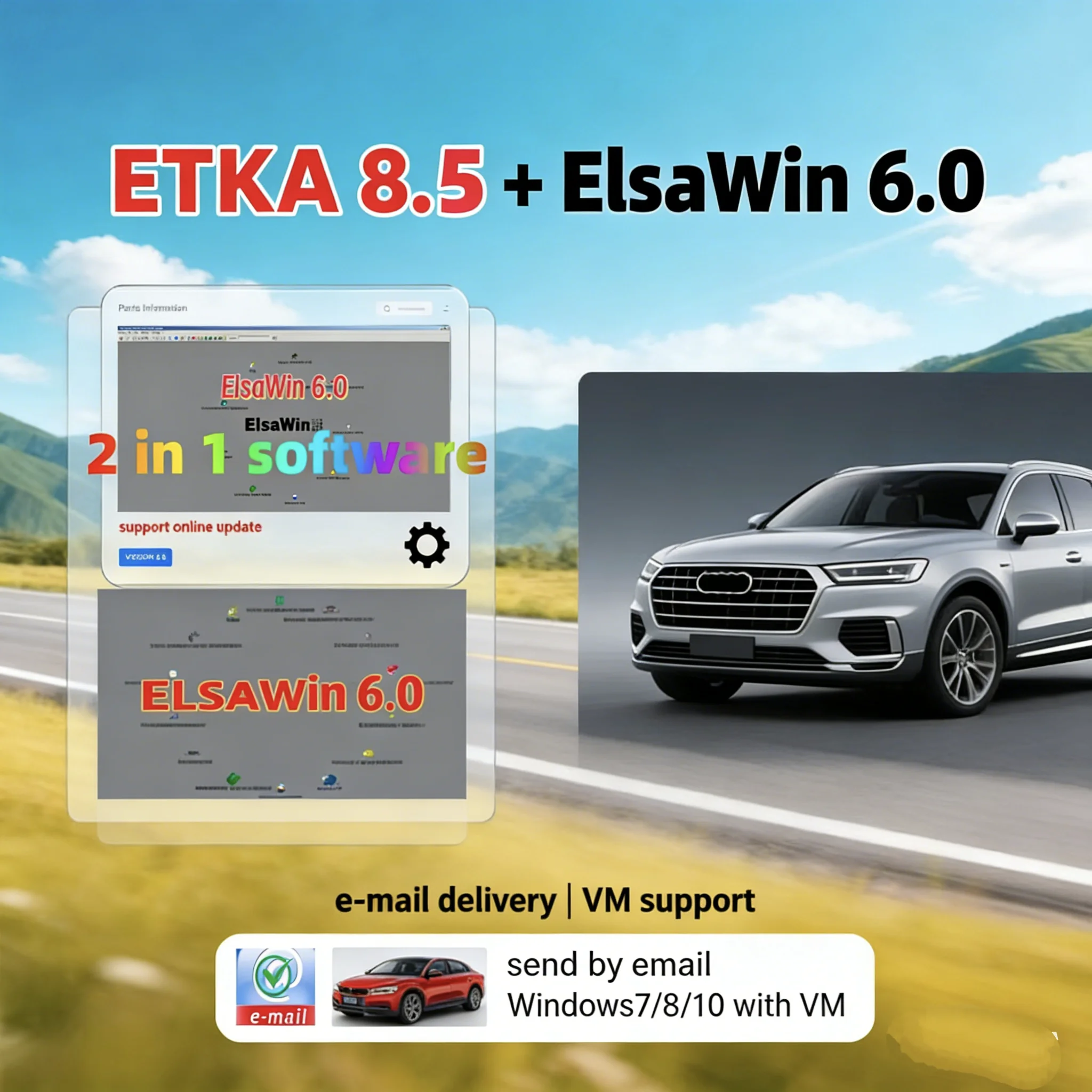 

ГОРЯЧИЙ новейший Etka 8,5 + пин 6.0, программное обеспечение для авторемонта, групповой каталог электронных запчастей для транспортных средств для A-udi для V-W SE/AT+SKO/DA