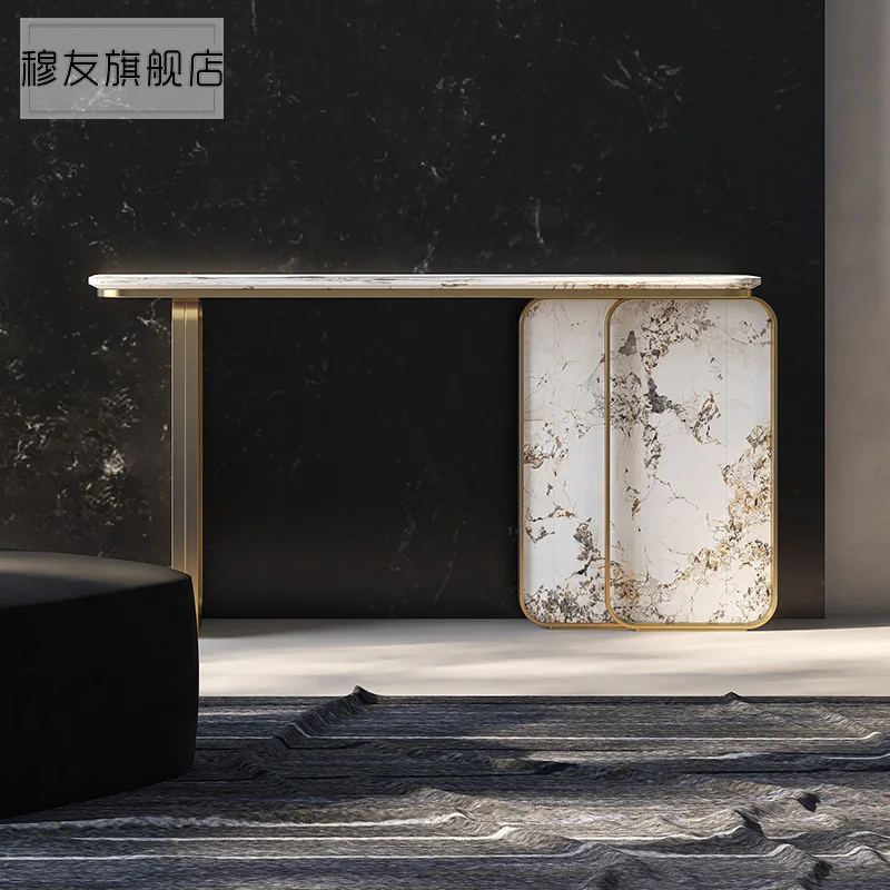 Entrance table Modern simple entrance hall Entrance cabinet Aisle against the wall Marble strip case Household living room