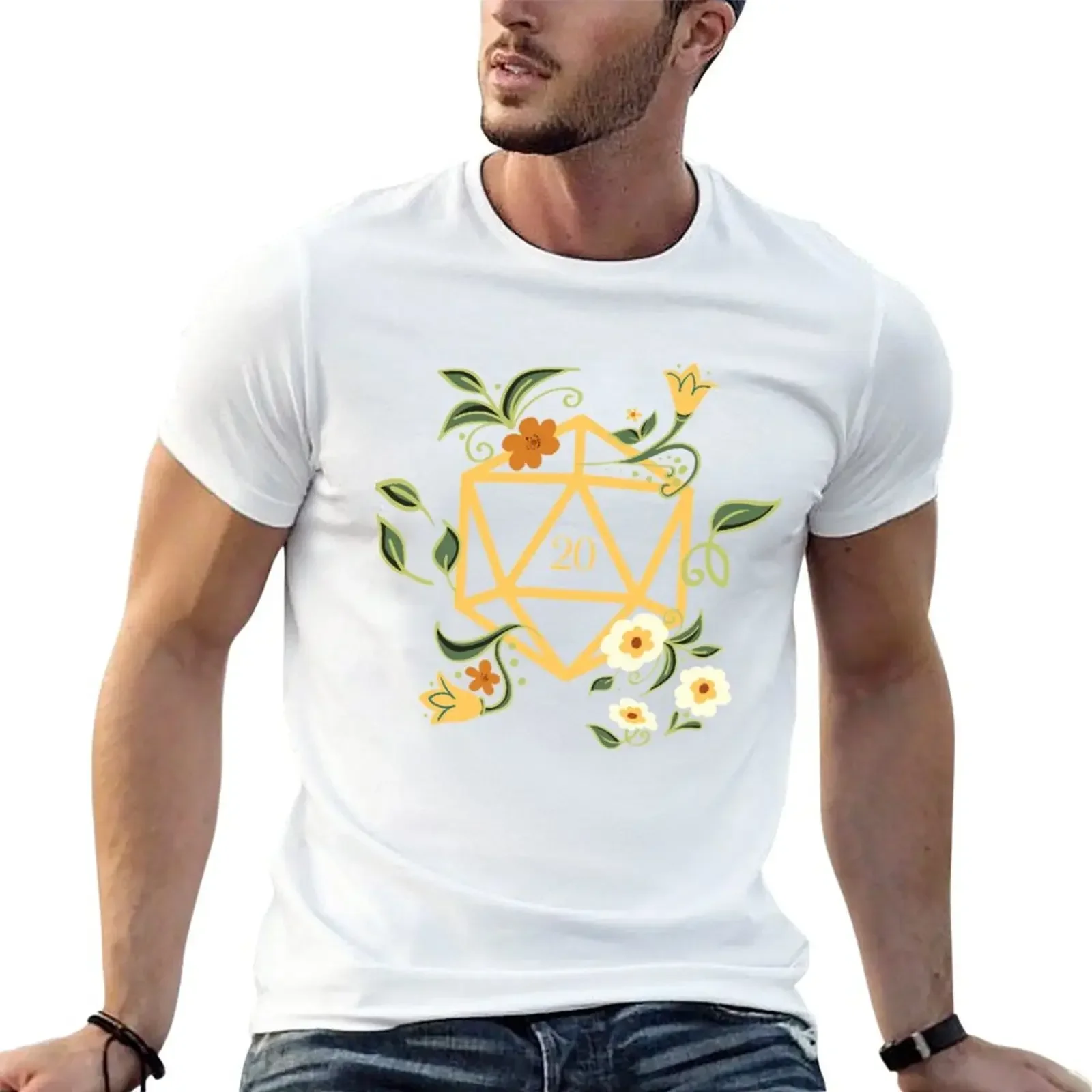 

Plant Lovers Polyhedral D20 Dice Tabletop RPG Classic T-Shirt Short sleeve tee customs design your own mens white t shirts