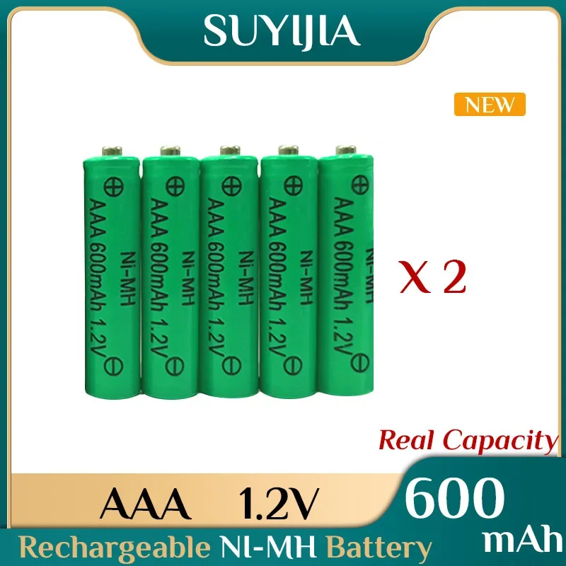 10 PCS AAA 1.2V 600mah NI-MH Rechargeable Battery for Portable Tape Radios Video Games Smoke Detectors Cordless Phones Electric