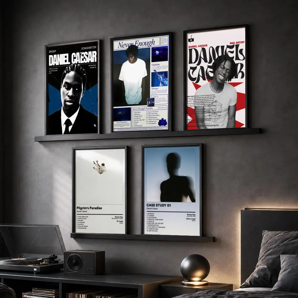 D-Daniel Caesar Singer Album Painting Calligraphy Canvas Poster Hallway Bedroom Living Room Home Bar Decoration Interior Wall