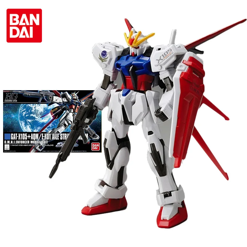 

Набор моделей Bandai Gundam, аниме фигурки HGUC 1/144 EX-X01 Aile Strike, Настоящая модель Gunpla, Аниме фигурки, игрушки для детей