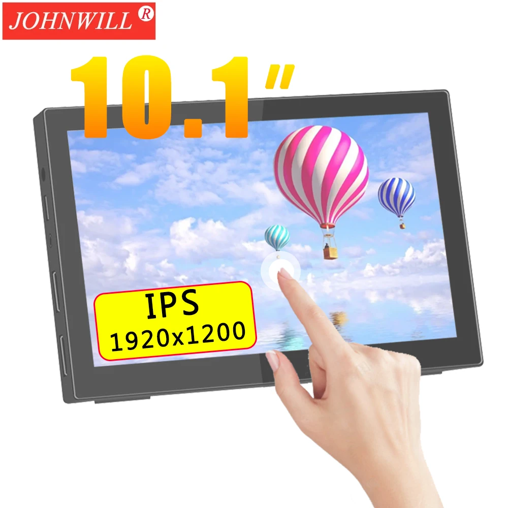 Portable Monitor 10.1 Inch1920x1200 16:10 HD 60Hz IPS Panel Touchscreen Secondary Monitor HDMI Compatible With PC Raspberry