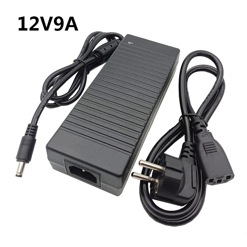 

Трансформатор 12 В, 12 В, 9 А, 220 В, 110 В–12 В, 9 А, 12 В, 9 А, источник питания 12 В, 9 А, 5,5*2,5 мм, 12 В постоянного тока, 9 А, вилка европейского стандарта, 8,8 мм