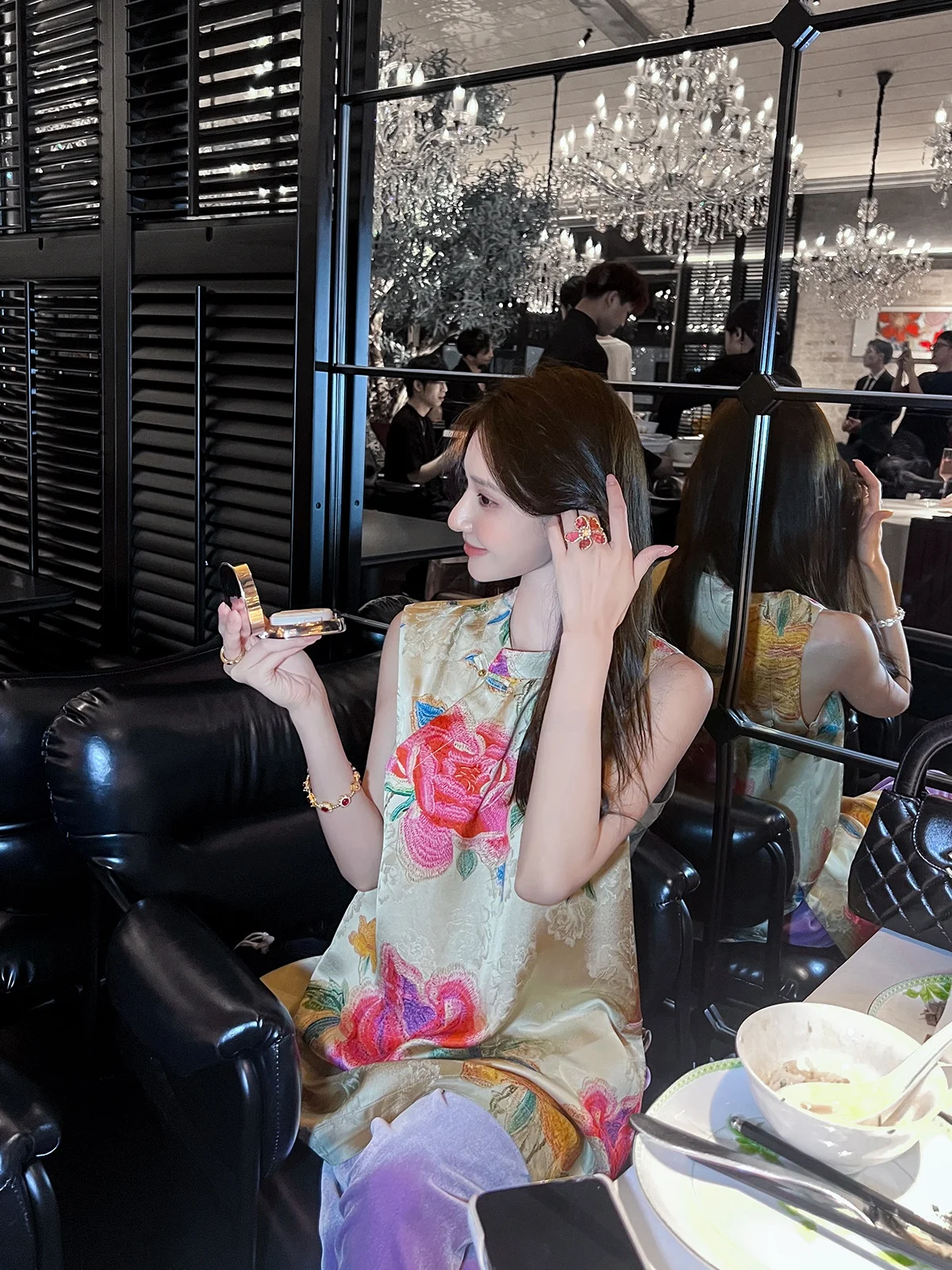 

New Chinese Sle Printed Svel irt Women's Summer 2026 Slimming Loose Personali Versatile Top round Ne Casual Wear