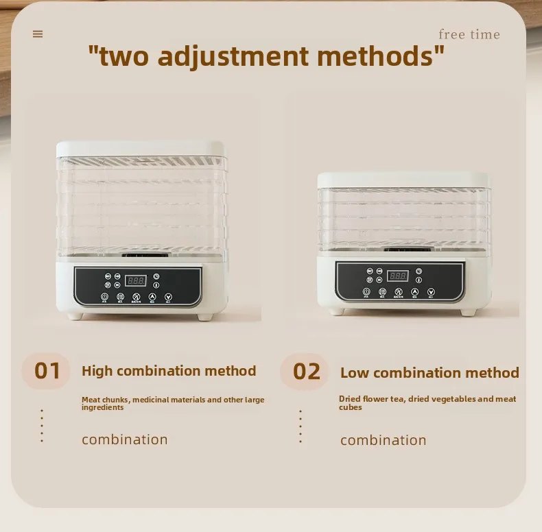 5-stufiger transparenter Lebensmittel-Dörrapparat, einstellbarer Timer & Temperatur, BPA-frei – für Obst/Kräuter/Getrocknetes, kompakt & leise, energiesparend – Detail 12