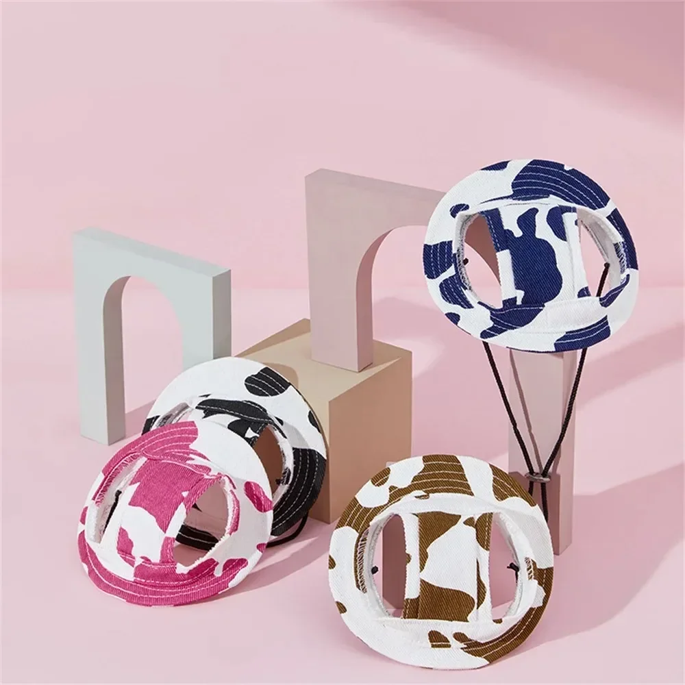 Verstellbarer Ohrenfreier Haustier-Bucket-Hat, Sommer-Sonnenhut mit Niedlichem Aufdruck für Kleine, Mittlere und Große Hunde, Katzen, Welpen, Haustierzubehör – Detail 4