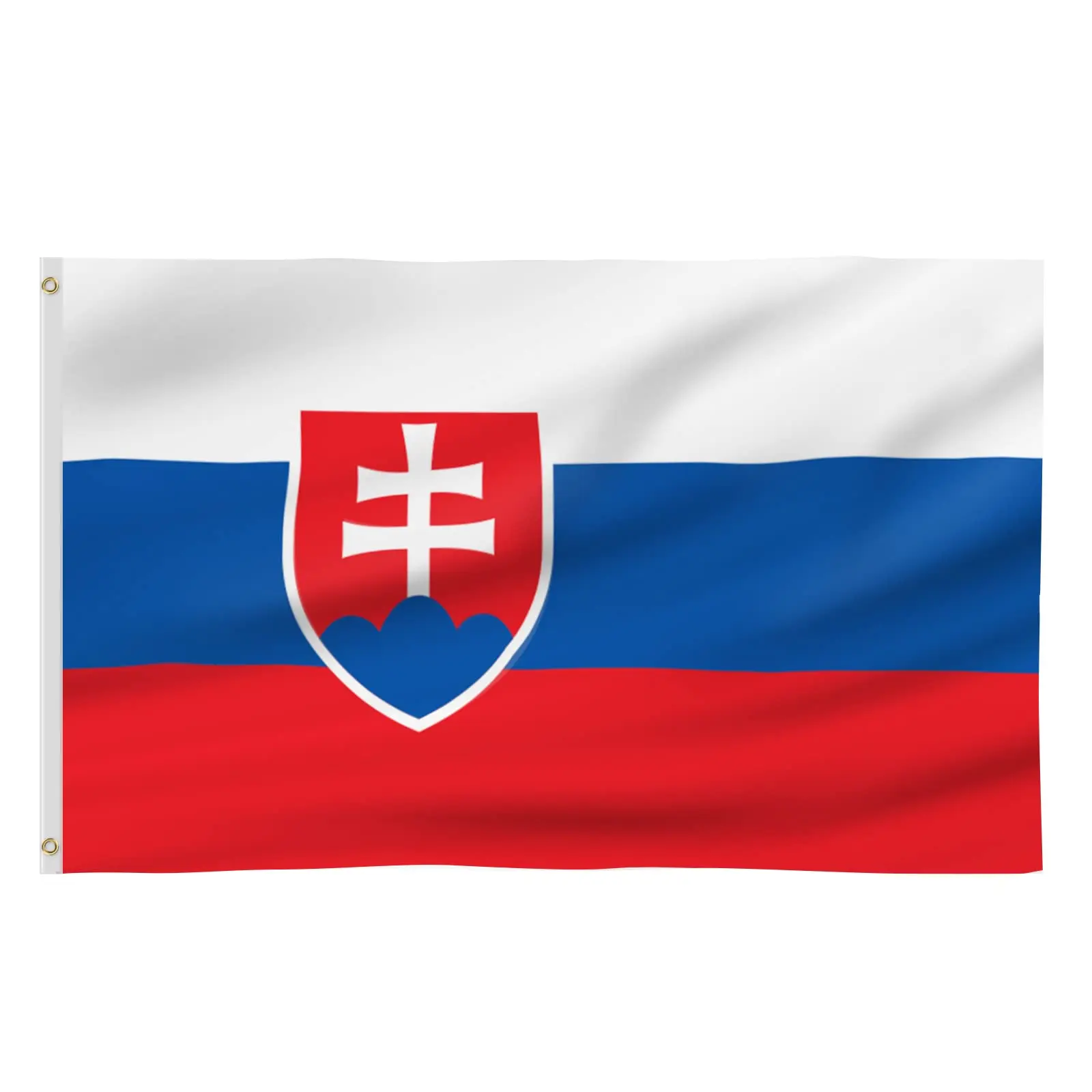 Slovakia Flag Polyester Vivid Color and Fade Proof Double Stitched Slovak Flags with Brass Grommet Indoor Outdoor Decorations