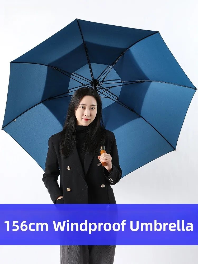 

Очень большой двухслойный зонт от солнца и дождя, усиленный ветрозащитный зонт с длинной ручкой для взрослых, углеродистый...
