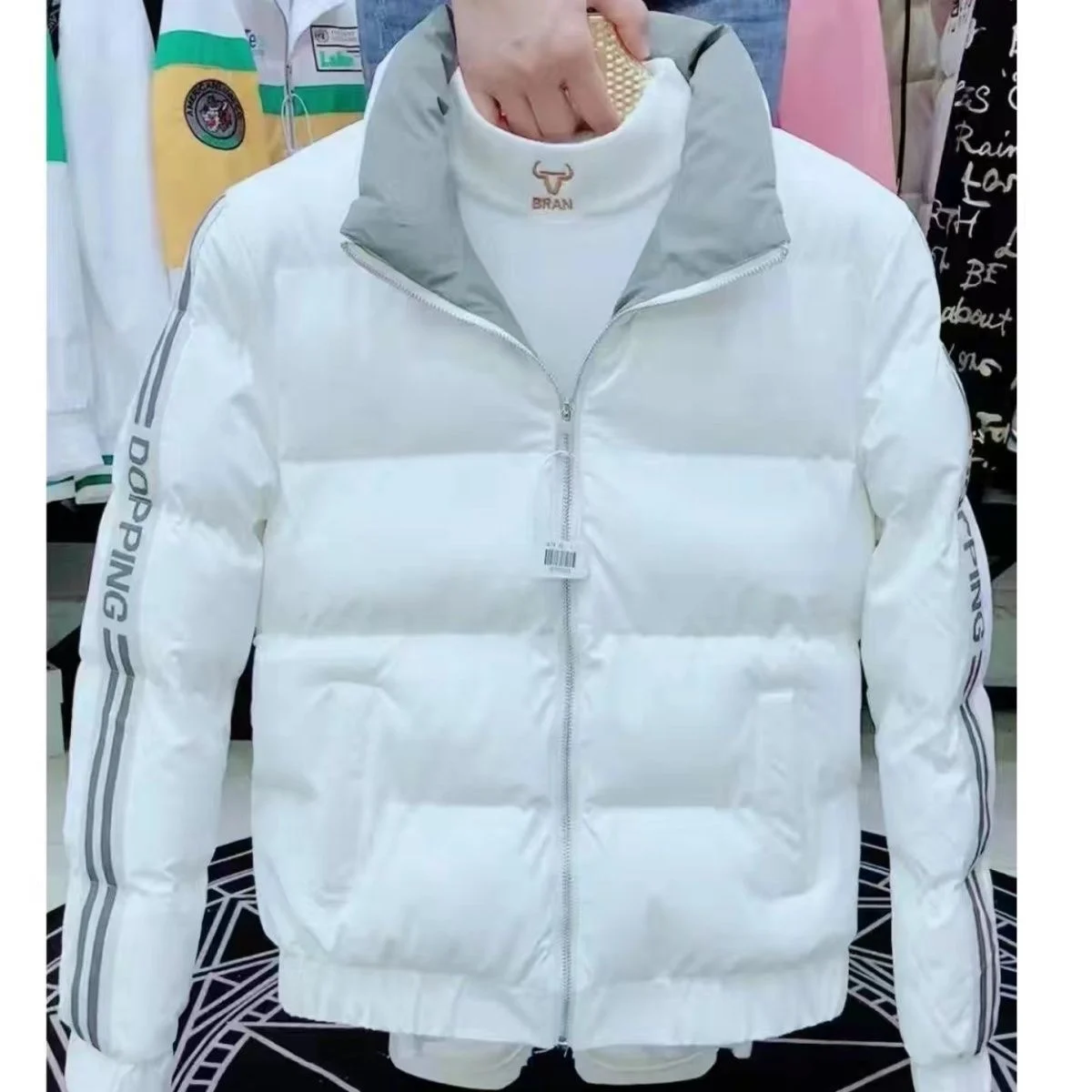 

Мужская приталенная повседневная куртка из хлопка с воротником-стойкой, теплая, в корейском стиле, модная