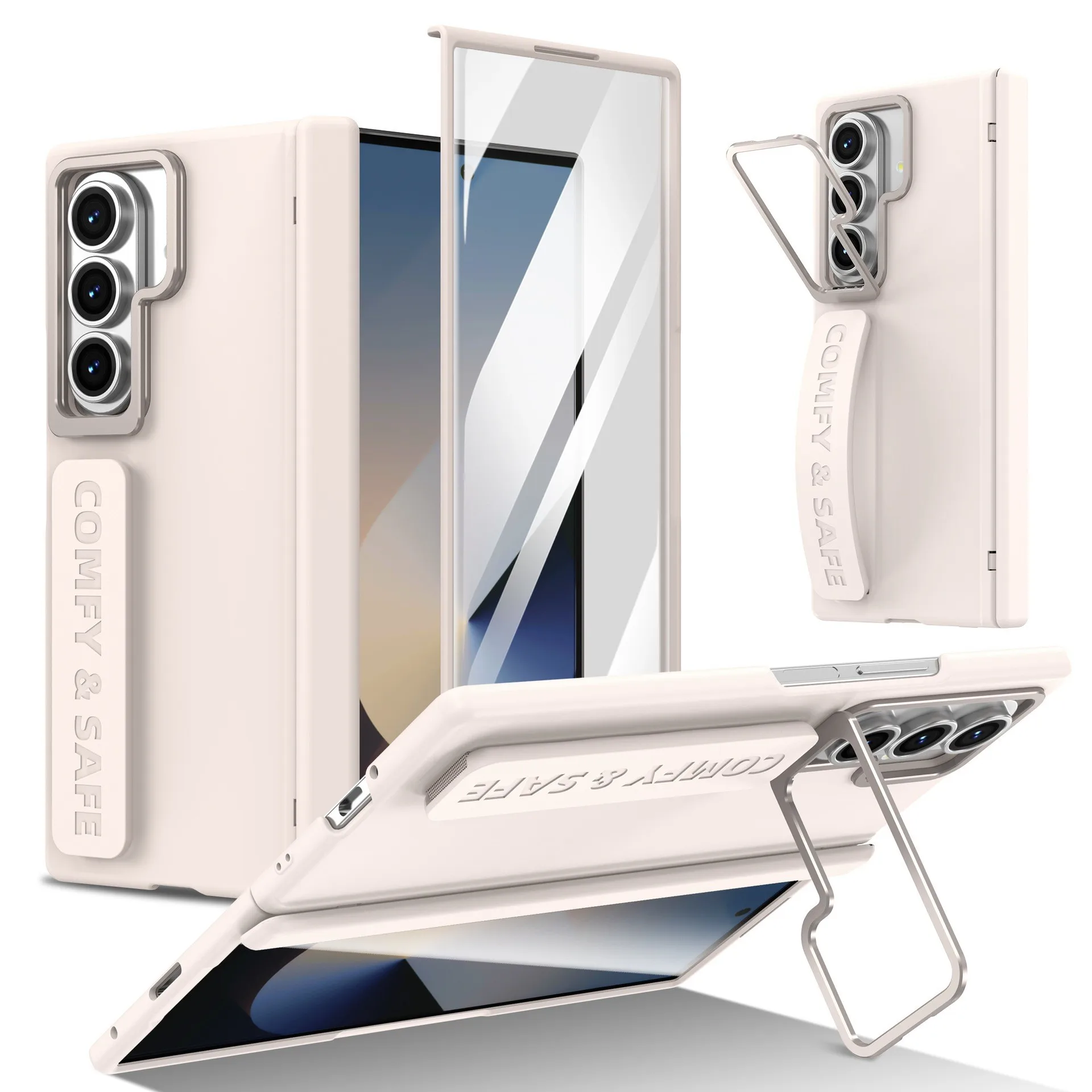 

Чехол для мобильного телефона Samsung ZFold3 4 5 6 7, магнитный притяжение, универсальный кронштейн для объектива, браслет, встроенная пленка в виде ракушки