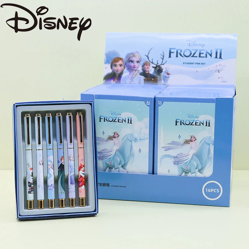 

0.38mm Disney Children's Pens 6 Pack Frozen Marvel Mickey Cartoon Writing Calligraphy Elementary School Pens Wholesale