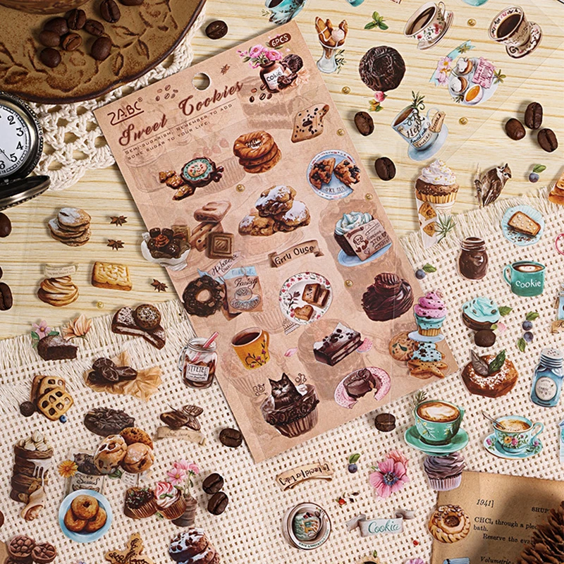 

Sticker Pack 6pcs/bag Food Theme Sticker Pack Handbook DIY Scrapbook & Diary Decoration Sticker Pack