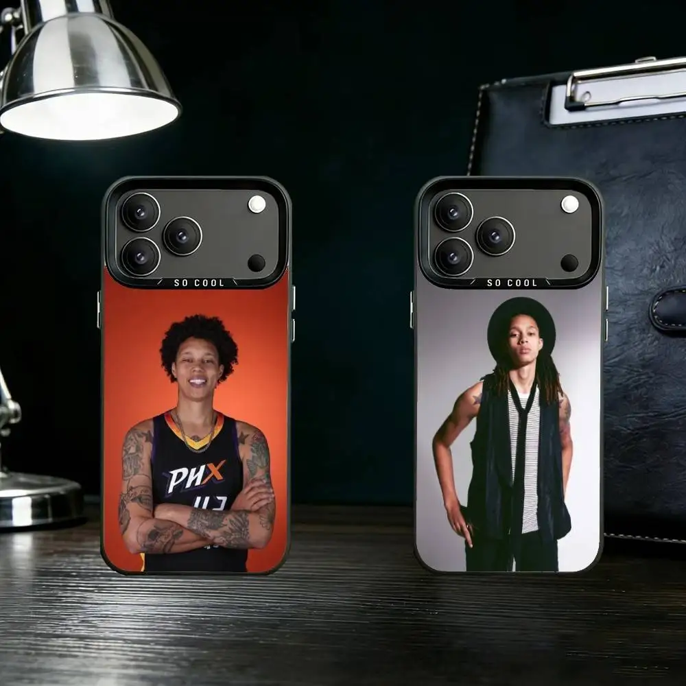 

Basketball Woman Brittney Griner Phone Case For iPhone 17 16 15 14 13 12 11 Pro Max Plus Silver Matte Black Cover