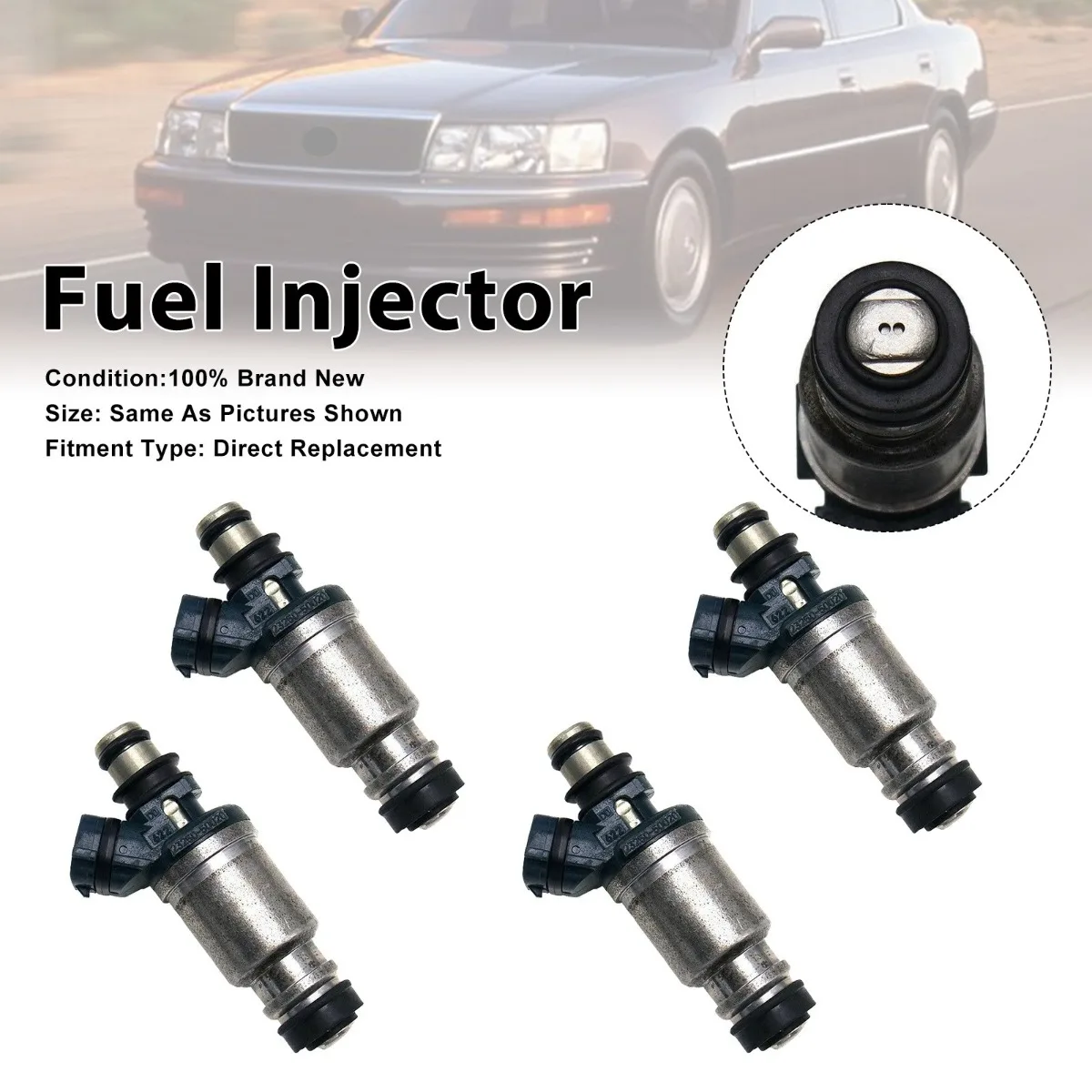 4Pcs Set For Lexus LS400 1992-1997 SC400 1992-1997 Car Fuel Injector Replacement Accessories 23250-50020, 842-12136