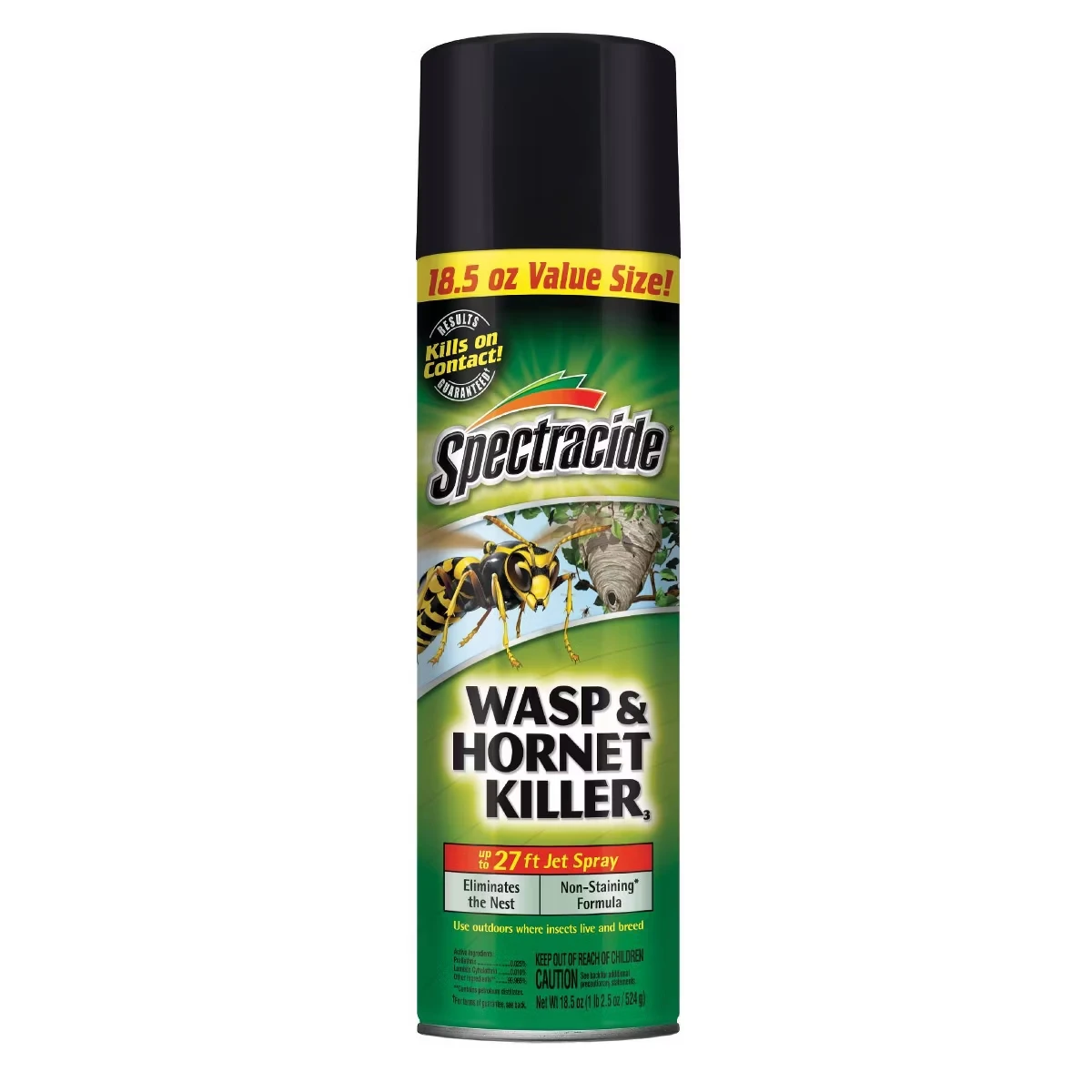 18.5 oz Wasp & Hornet Control Aerosol Spray for Outdoor Use, Ready-to-Use Insect Spray for Nests, Patios, Garages and Home Areas