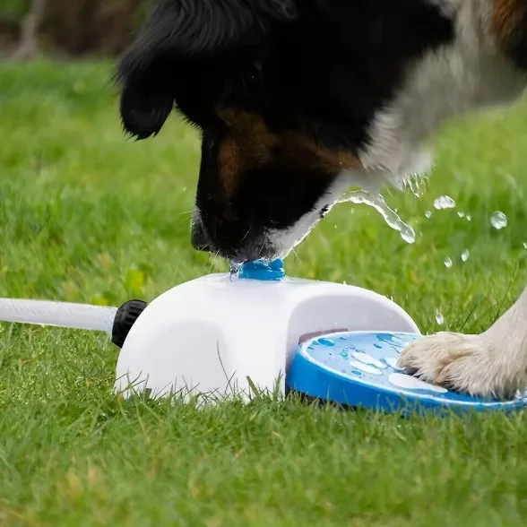 Outdoor Pet Supplies Plastic Pet Foot-Press Step-on Automatic Water Dispenser Dog Drinking Fountain Anti-Spill