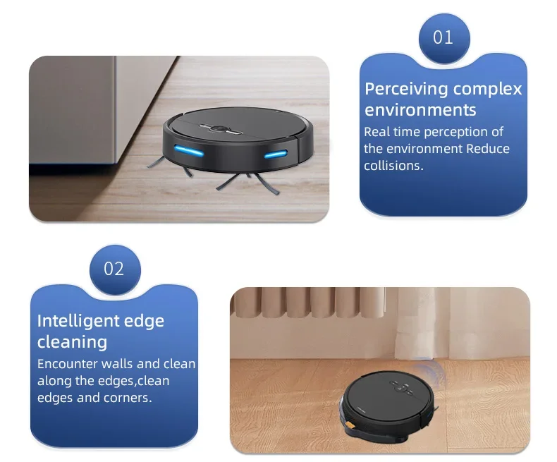 3 In1 Wifi App Smart house hold Floor Tuya Automatic Charging Smart House Cleaning Aspirateur Robot Vacuum Cleaner and Mop