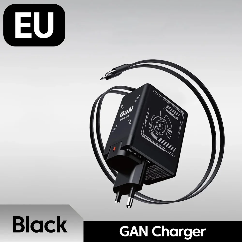 

Зарядное устройство EU GaN 20W с быстрой зарядкой и выдвижным кабелем Type-C L-типа для iPhone 17, 16, 15, 14, 13, 12, 11, iPad