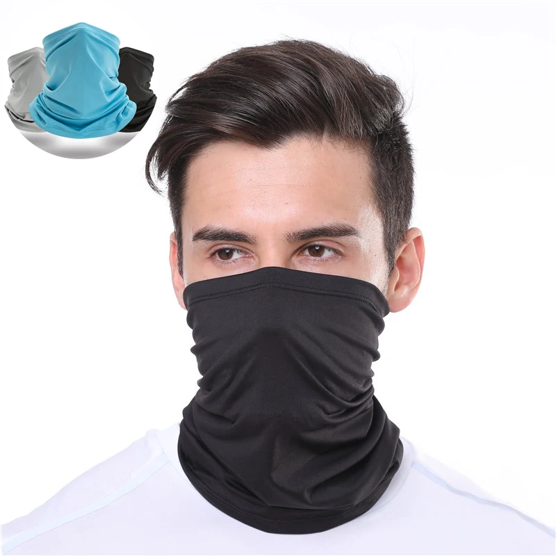 Ice Silk Motorcycle Balaclava Scarf Sunscreen Outdoor Sweat Wicking Driving Fishing Bandana Sun Neck Headgear Moto Accessories